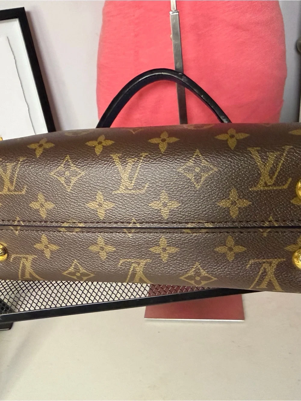 Louis Vuitton Monogram Cluny BB Red Leather Shoulder Bag + COA